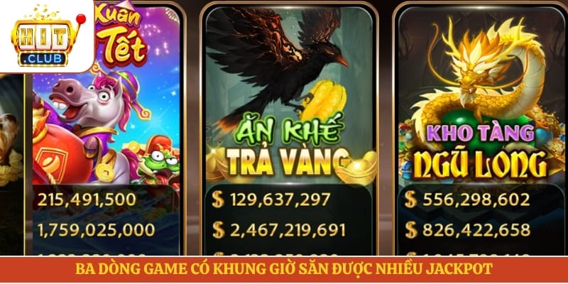 Ba dòng game có khung giờ săn được nhiều jackpot