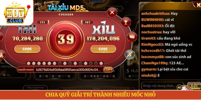 Chia quỹ giải trí thành nhiều mốc nhỏ
